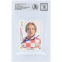 Luka Modric Croatia National Team Autographed 2014 Panini FIFA World Cup Sticker #62 Beckett Fanatics Witnessed Authenticated 10 Card
