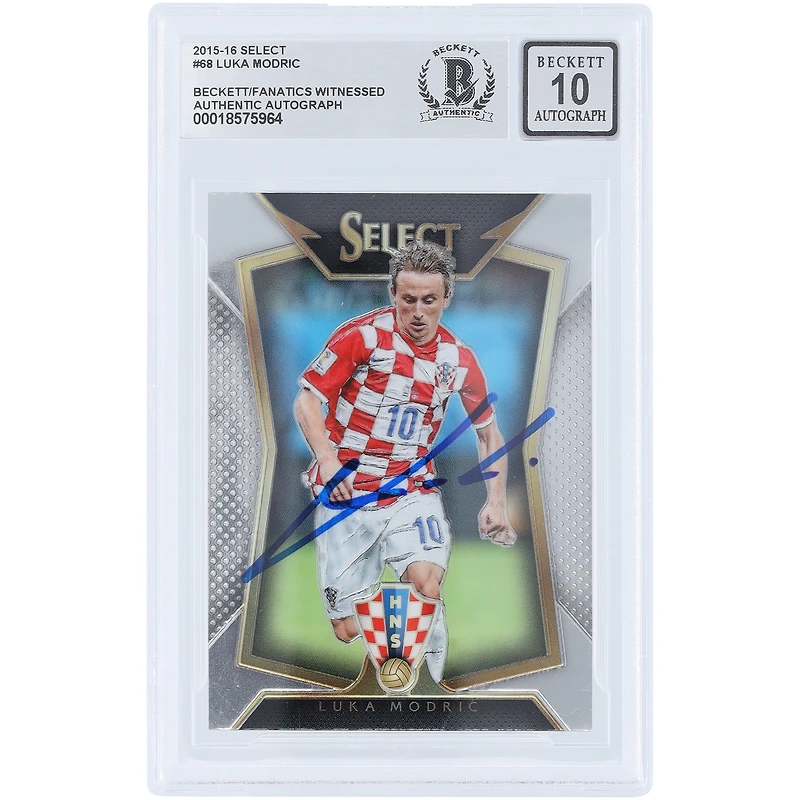 Luka Modric Croatia National Team Autographed 2015-16 Panini Select #68 Beckett Fanatics Witnessed Authenticated 10 Card