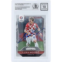 Luka Modric Croatia National Team Autographed 2016 Panini Prizm UEFA Euro #180 Beckett Fanatics Witnessed Authenticated 10 Card