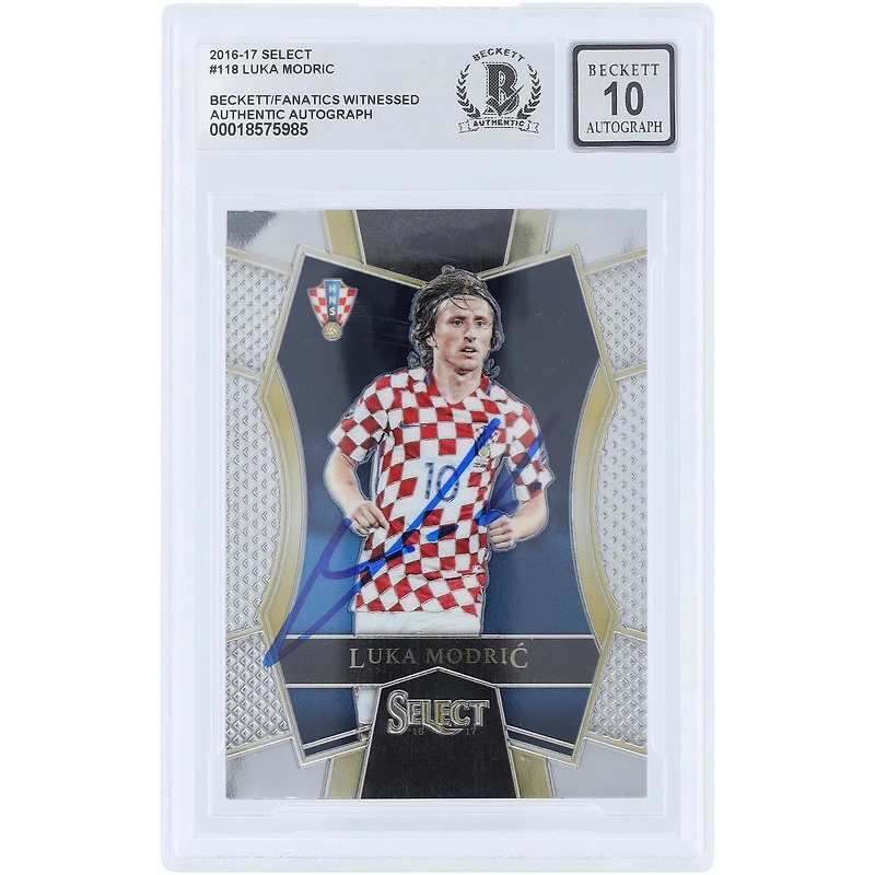 Luka Modric Croatia National Team Autographed 2016-17 Panini Select #118 Beckett Fanatics Witnessed Authenticated 10 Card