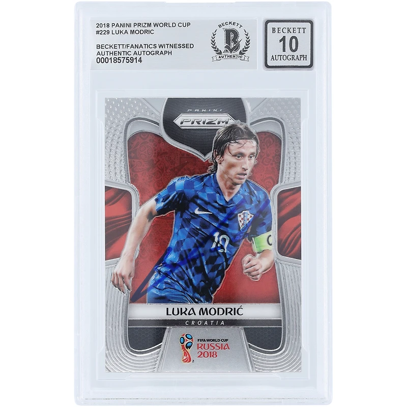 Luka Modric Croatia National Team Autographed 2018 Panini Prizm World Cup #229 Beckett Fanatics Witnessed Authenticated 10 Card