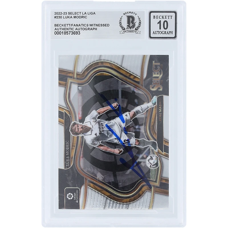 Luka Modric Real Madrid Autographed 2022-23 Panini Select La Liga #230 Beckett Fanatics Witnessed Authenticated 10 Card