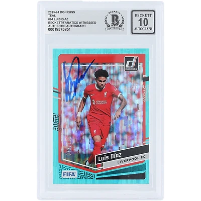 Luis Diaz Liverpool Autographed 2023-24 Panini Donruss Teal #84 #/199 Beckett Fanatics Witnessed Authenticated Auto 10 Card