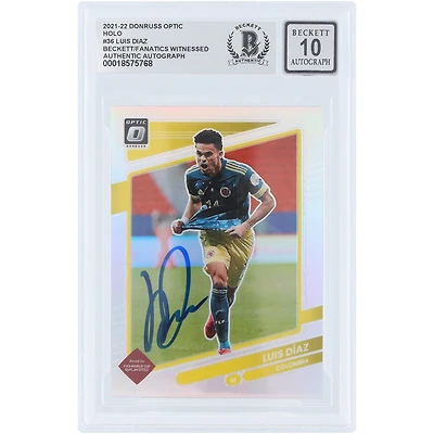Luis Diaz Colombia National Team Autographed 2021-22 Panini Donruss Optic Holo #36 Beckett Fanatics Witnessed Authenticated Auto 10 Card