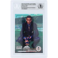 Ronaldo PSV Eindhoven Autographed 2022-23 Topps Stadium Club Chrome UEFA Aqua Green Electric Charge Refractor #9 #/225 Beckett Fanatics Witnessed Authenticated Card