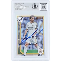 Luka Modric Real Madrid Autographed 2023-24 Topps Merlin UEFA Refractor #106 Beckett Fanatics Witnessed Authenticated 10 Card