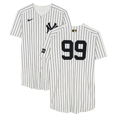 Aaron Judge New York Yankees Game-Used #99 White Pinstripe Nike Jersey vs. Chicago White Sox on September 24, 2025 - 3-4, 2 HR, 4 RBI, 2 R
