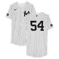 Max Fried New York Yankees Game-Used #54 White Pinstripe Nike Jersey vs. Chicago White Sox on September 24, 2025 - 7 IP, ER, 7 K, W