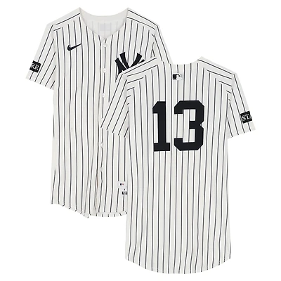 Jazz Chisholm Jr. New York Yankees Game-Used #13 White Pinstripe Nike Jersey vs. Baltimore Orioles on September 28, 2025