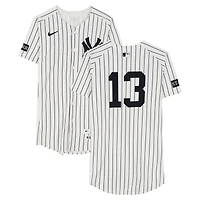 Jazz Chisholm Jr. New York Yankees Game-Used #13 White Pinstripe Nike Jersey vs. Baltimore Orioles on September 28, 2025