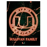 Miami Hurricanes Personalized 12" x 16" Framed Art Print