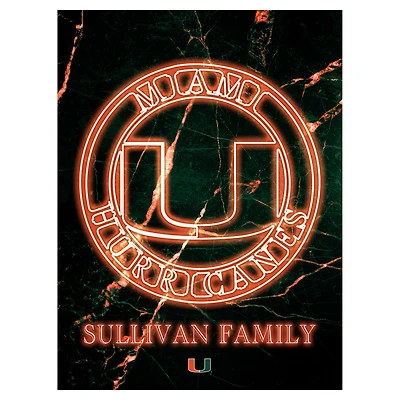 Miami Hurricanes Personalized 12" x 16" Framed Art Print