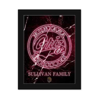 Montana Grizzlies Personalized 12" x 16" Framed Art Print