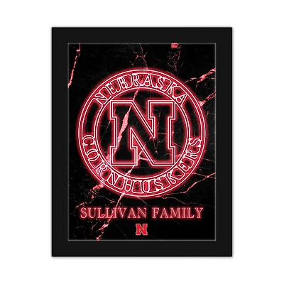 Nebraska Huskers Personalized 12" x 16" Framed Art Print