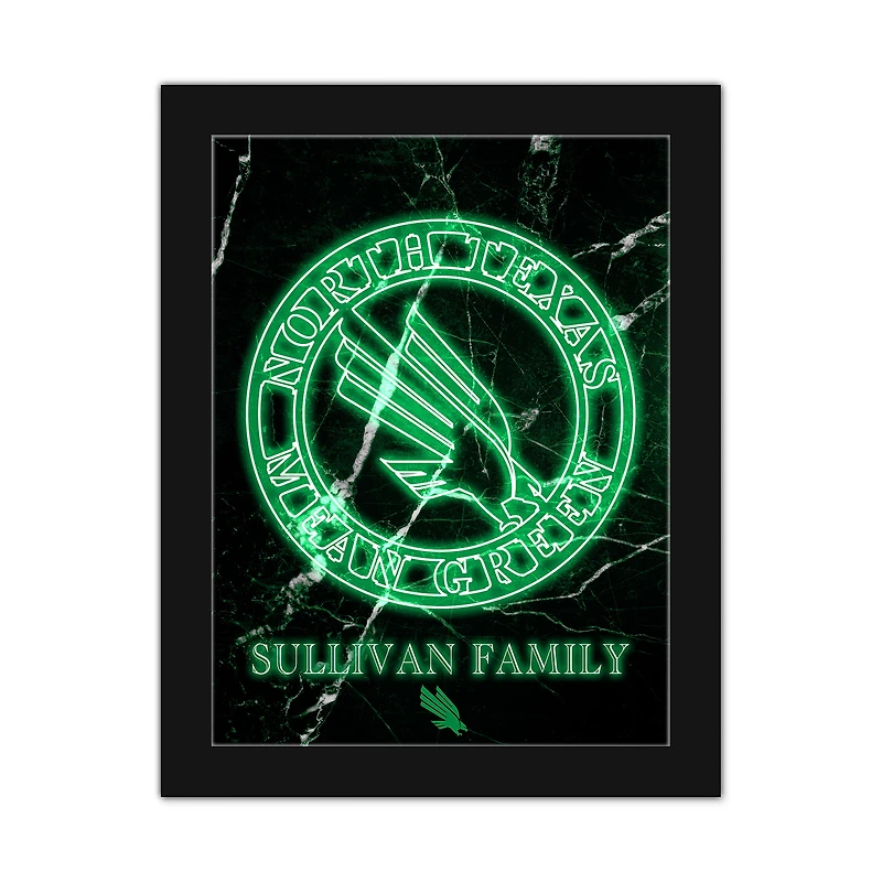 North Texas Mean Green Personalized 12" x 16" Framed Art Print