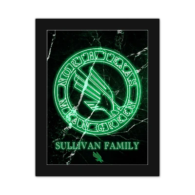 North Texas Mean Green Personalized 12" x 16" Framed Art Print