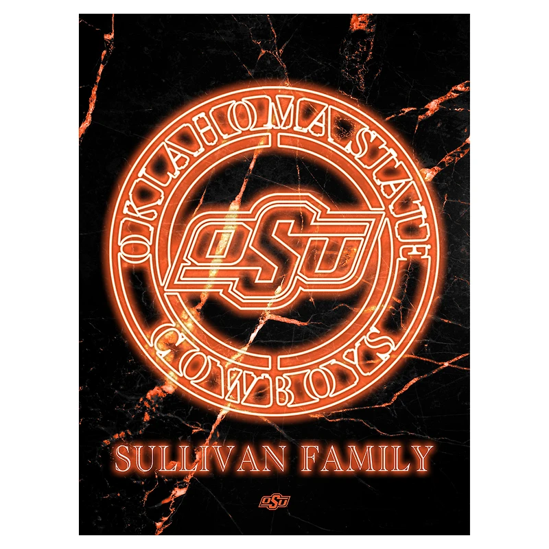 Oklahoma State Cowboys Personalized 12" x 16" Framed Art Print