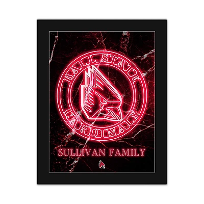 Ball State Cardinals Personalized 12" x 16" Framed Art Print