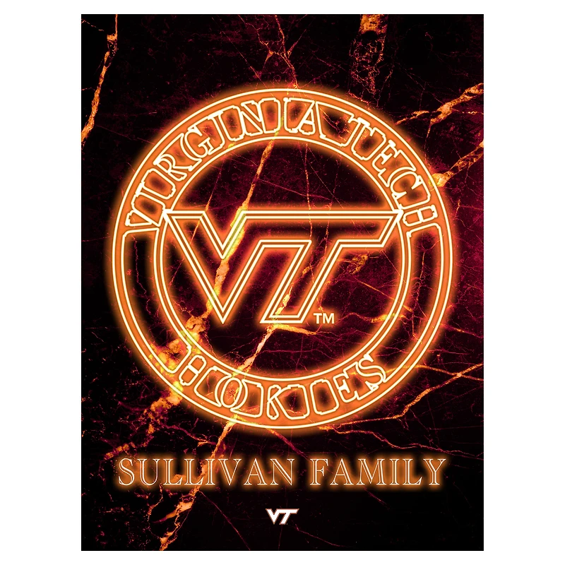 Virginia Tech Hokies Personalized 12" x 16" Framed Art Print