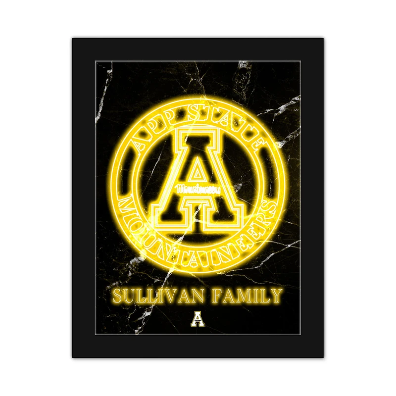 Appalachian State Mountaineers Personalized 12" x 16" Framed Art Print