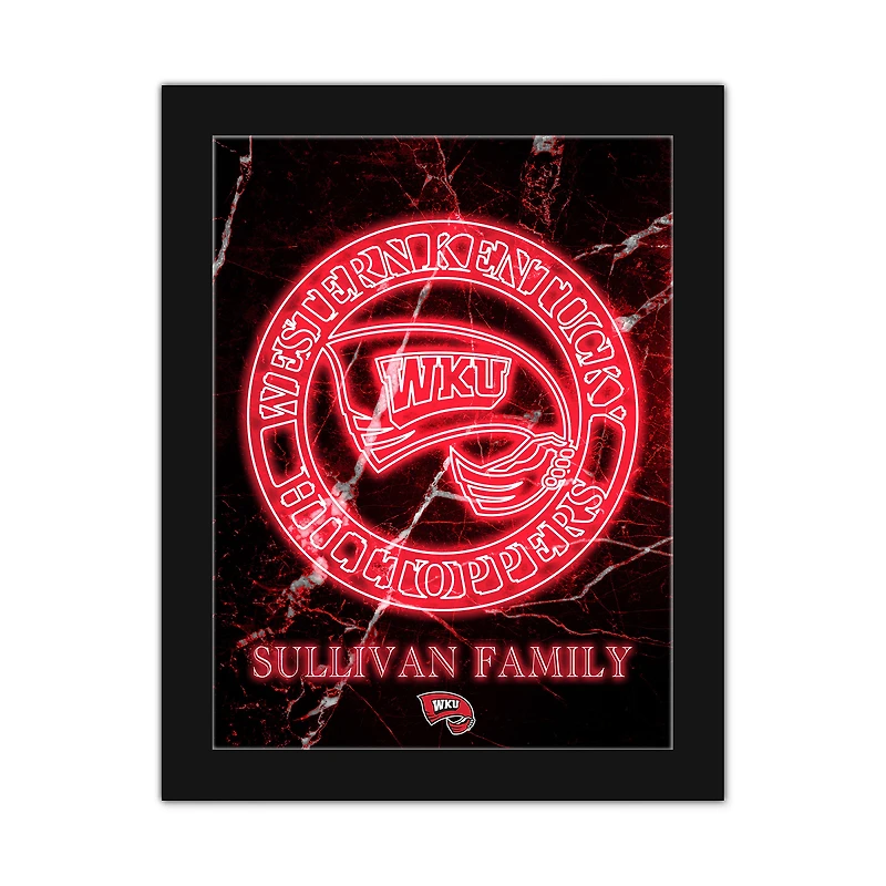 Western Kentucky Hilltoppers Personalized 12" x 16" Framed Art Print