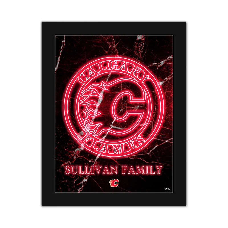 Calgary Flames Personalized 12" x 16" Framed Art Print