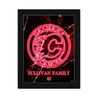 Calgary Flames Personalized 12" x 16" Framed Art Print