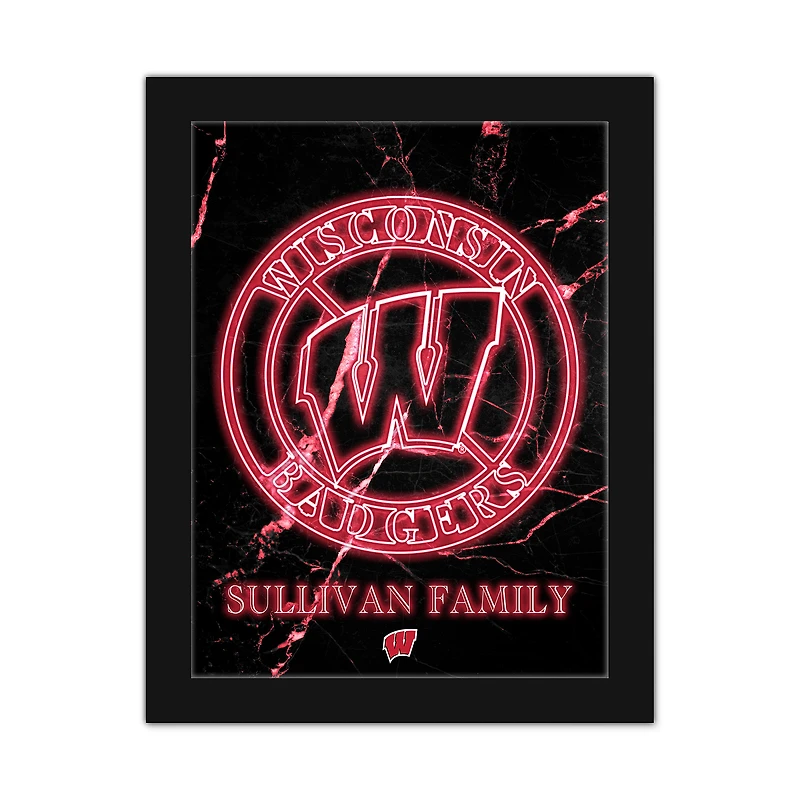 Wisconsin Badgers Personalized 12" x 16" Framed Art Print