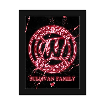 Wisconsin Badgers Personalized 12" x 16" Framed Art Print