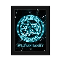 San Jose Sharks Personalized 12" x 16" Framed Art Print