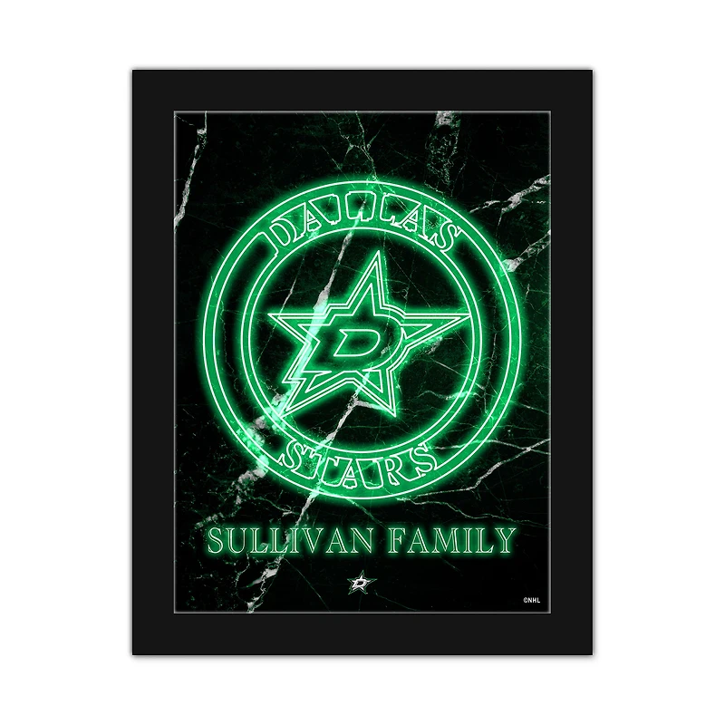Dallas Stars Personalized 12" x 16" Framed Art Print