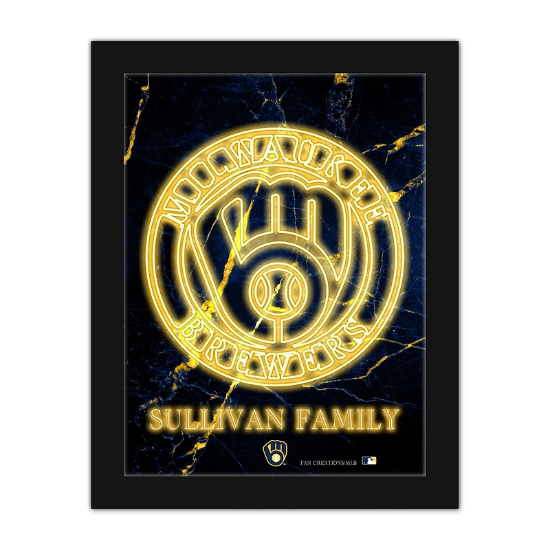 Milwaukee Brewers Personalized 12" x 16" Framed Art Print