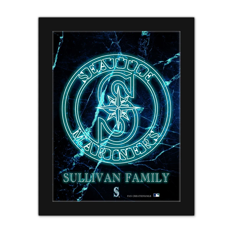 Seattle Mariners Personalized 12" x 16" Framed Art Print