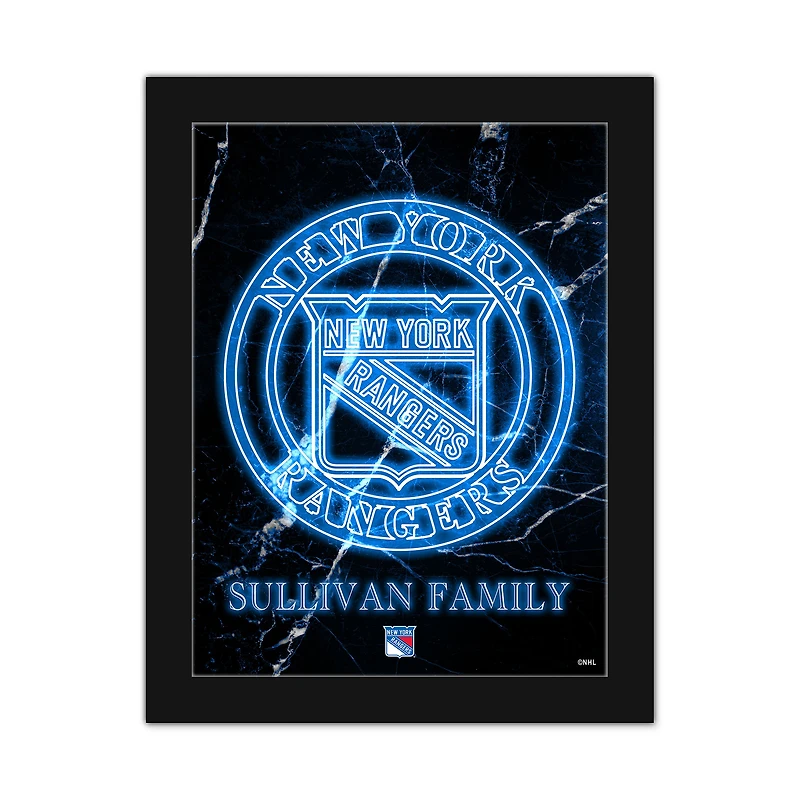 New York Rangers Personalized 12" x 16" Framed Art Print