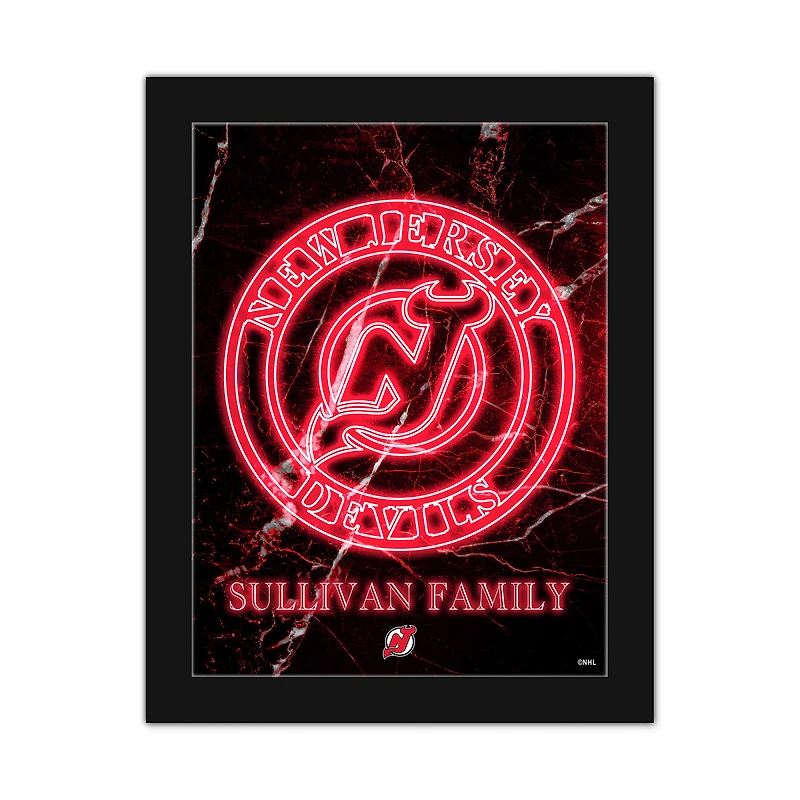 New Jersey Devils Personalized 12" x 16" Framed Art Print