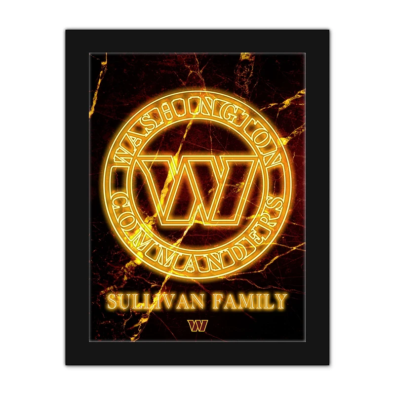 Washington Commanders Personalized 12" x 16" Framed Art Print