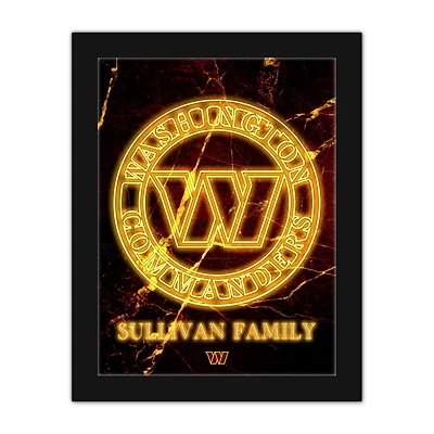 Washington Commanders Personalized 12" x 16" Framed Art Print