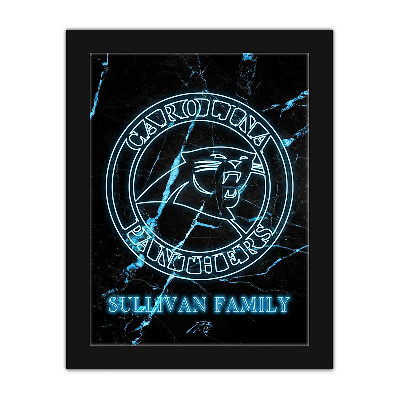 Carolina Panthers Personalized 12" x 16" Framed Art Print