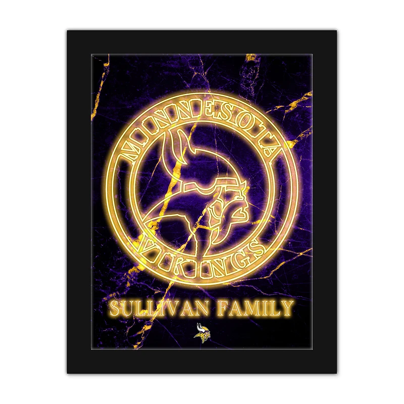 Minnesota Vikings Personalized 12" x 16" Framed Art Print