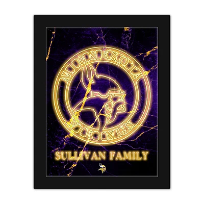 Minnesota Vikings Personalized 12" x 16" Framed Art Print