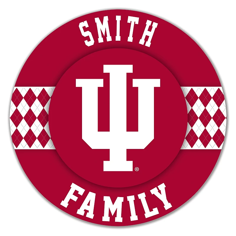 Indiana Hoosiers 16" Personalized Circle Wall Art