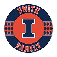 Illinois Fighting Illini 16" Personalized Circle Wall Art