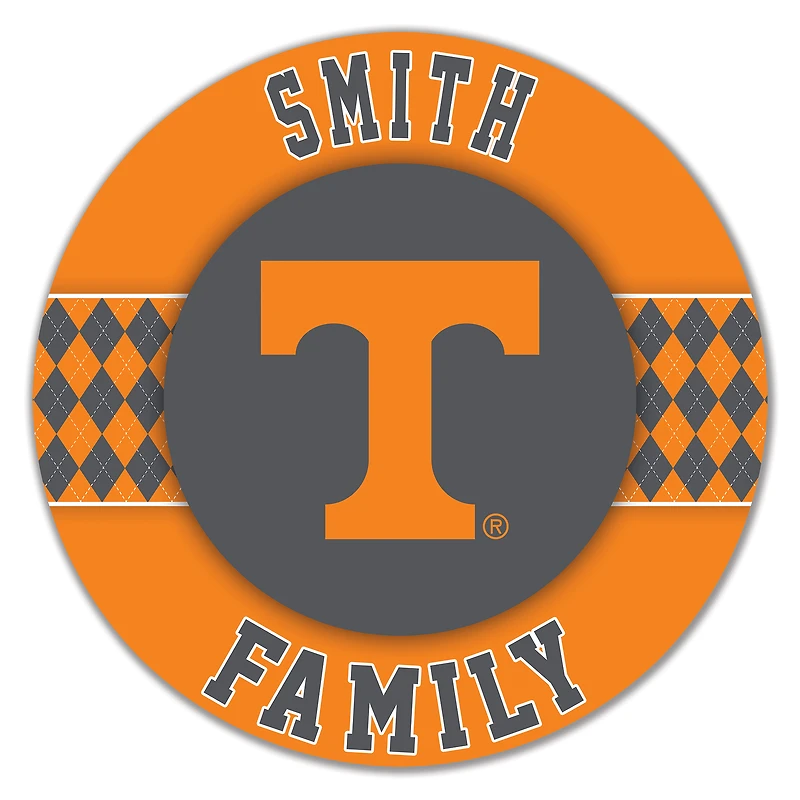 Tennessee Volunteers 16" Personalized Circle Wall Art