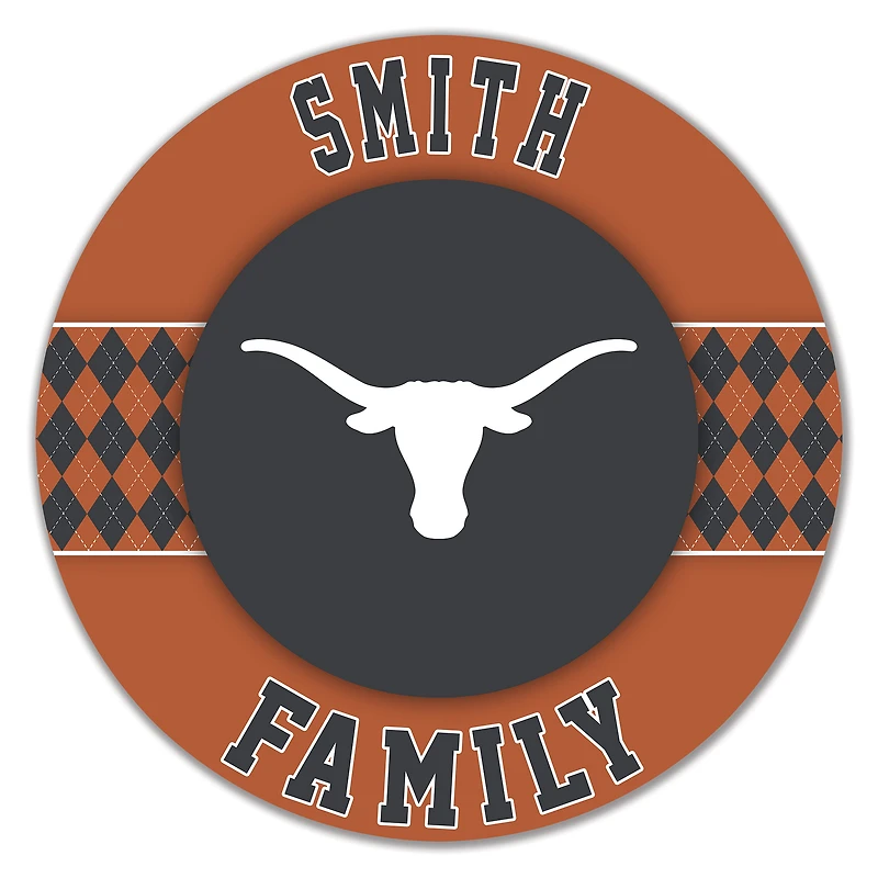 Texas Longhorns 16" Circle Wall Art