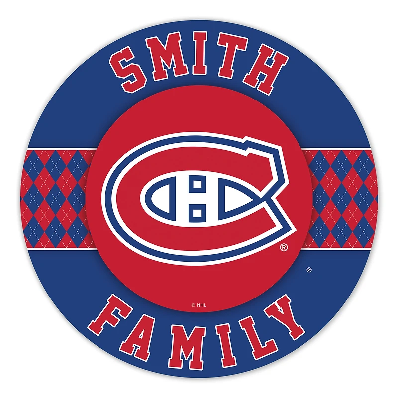 Montreal Canadiens 16" Personalized Circle Wall Art