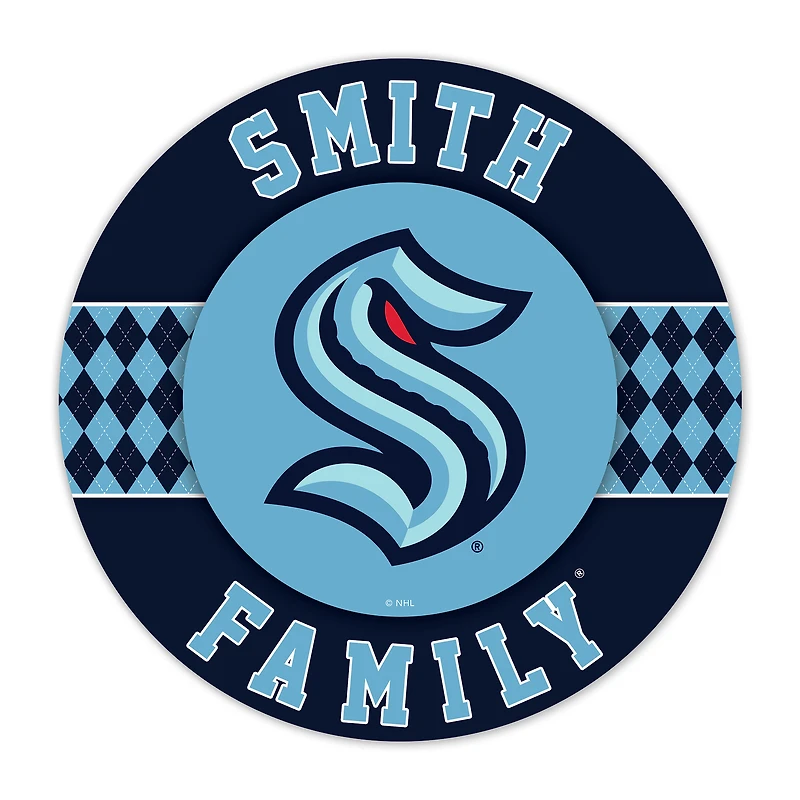 Seattle Kraken 16" Personalized Circle Wall Art