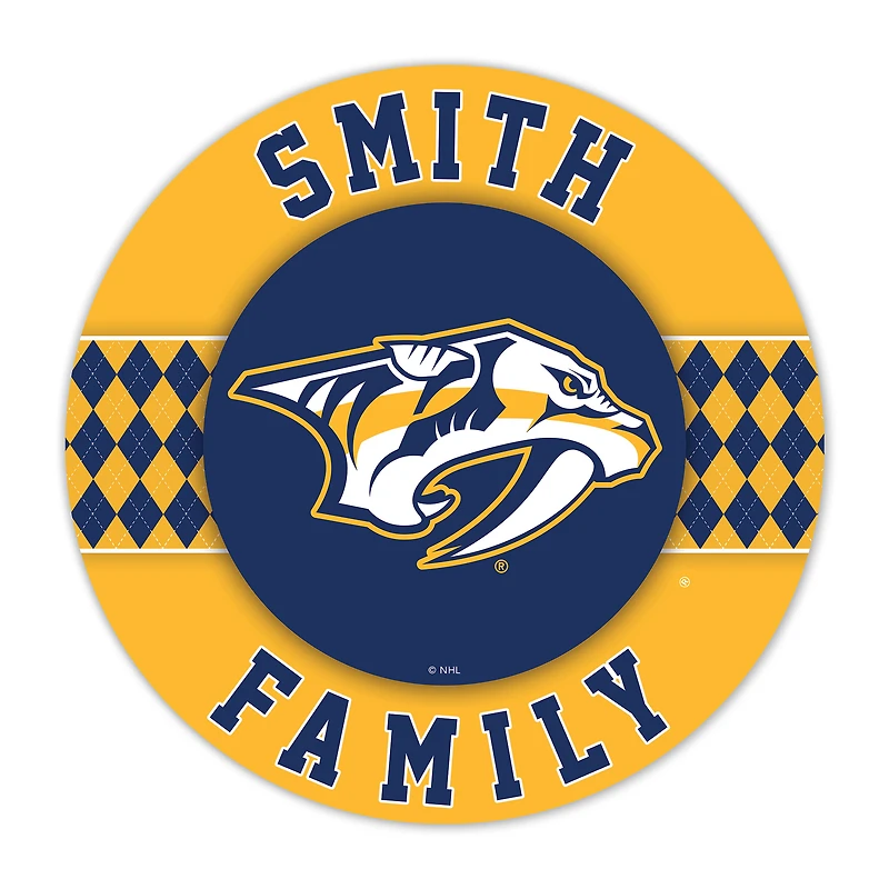 Nashville Predators 16" Personalized Circle Wall Art