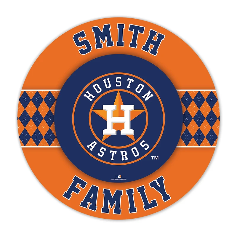 Houston Astros 16" Personalized Circle Wall Art