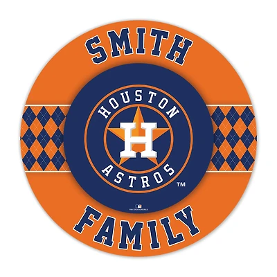 Houston Astros 16" Personalized Circle Wall Art