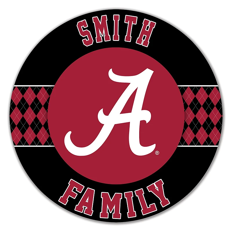 Alabama Crimson Tide 16" Personalized Circle Wall Art